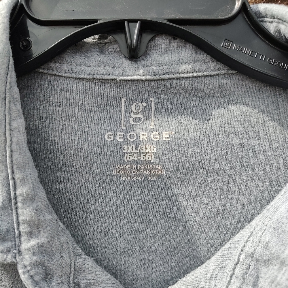 George Men's Heather Gray Pocket Polo Big And Tall Size 3XL - Picture 6 of 8
